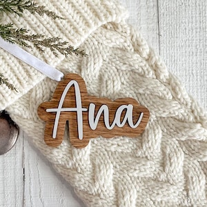 Personalized Stocking Tags | Wooden Stocking Tags | Wooden Gift Tag | Christmas Gift Tags | Custom Christmas Tags | Personalized Gift Tag