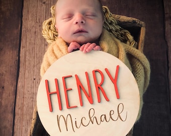 Baby Name Announcement Sign | Baby Name Sign For Hospital | Baby Name Reveal | Personalized Baby Name Sign | Sign For Crib | Baby Name Sign