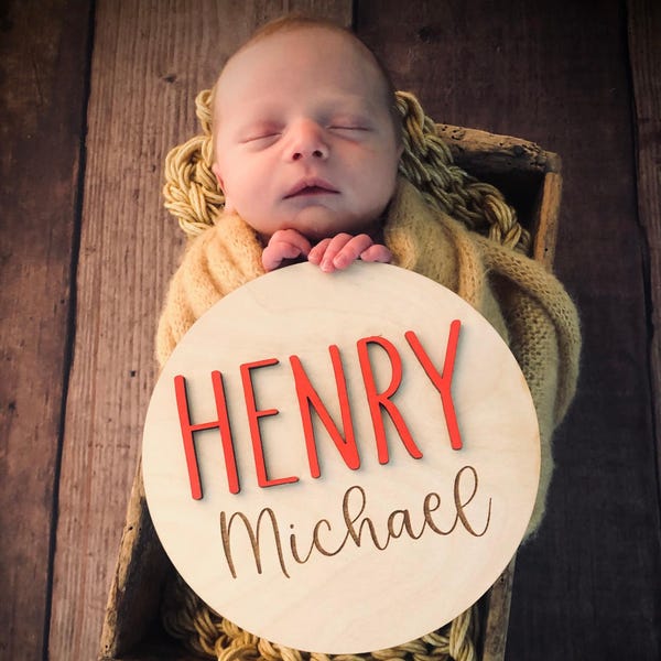 Baby Name Announcement Sign | Baby Name Sign For Hospital | Baby Name Reveal | Personalized Baby Name Sign | Sign For Crib | Baby Name Sign