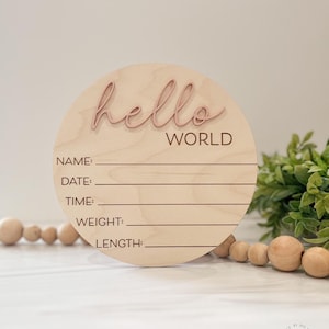 Hello World Baby Announcement Sign | Baby Sign For Hospital | Welcome Baby Sign | Hello World | Baby Sign For Hospital | Gender Neutral Sign image 3