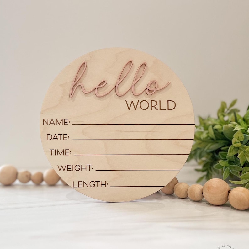 Hello World Baby Announcement Sign | Baby Sign For Hospital | Welcome Baby Sign | Hello World | Baby Sign For Hospital | Gender Neutral Sign image 3