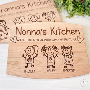 Personalized Mother&#39;s Day Cutting Board  For Grandma | Mother&#39;s Day Gift For Grandma | Gift for Mom & Grandma | Personalized Cutting Board