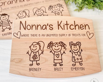 Personalized Mother's Day Cutting Board  For Grandma | Mother's Day Gift For Grandma | Gift for Mom & Grandma | Personalized Cutting Board