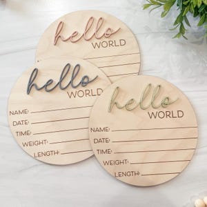 Hello World Baby Announcement Sign | Baby Sign For Hospital | Welcome Baby Sign | Hello World | Baby Sign For Hospital | Gender Neutral Sign image 2
