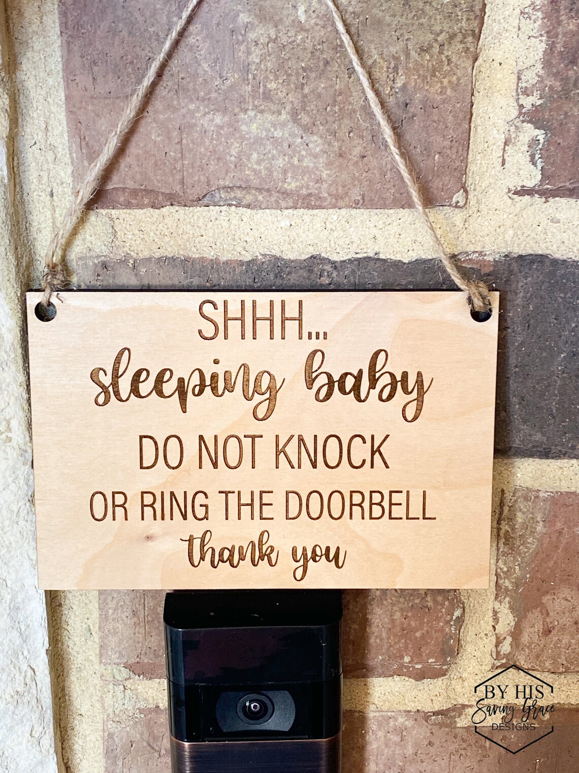Doorbell Sign Sleeping Baby Do Not Ring Doorbell No Etsy