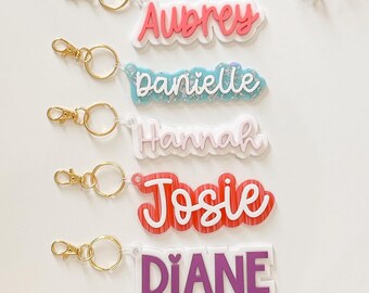 Custom Name Keychain | Backpack Name Tag | Keychain for Backpack | Personalized Keychain | Backpack Tag | Diaper Bag Tag | Lunch Box Tag