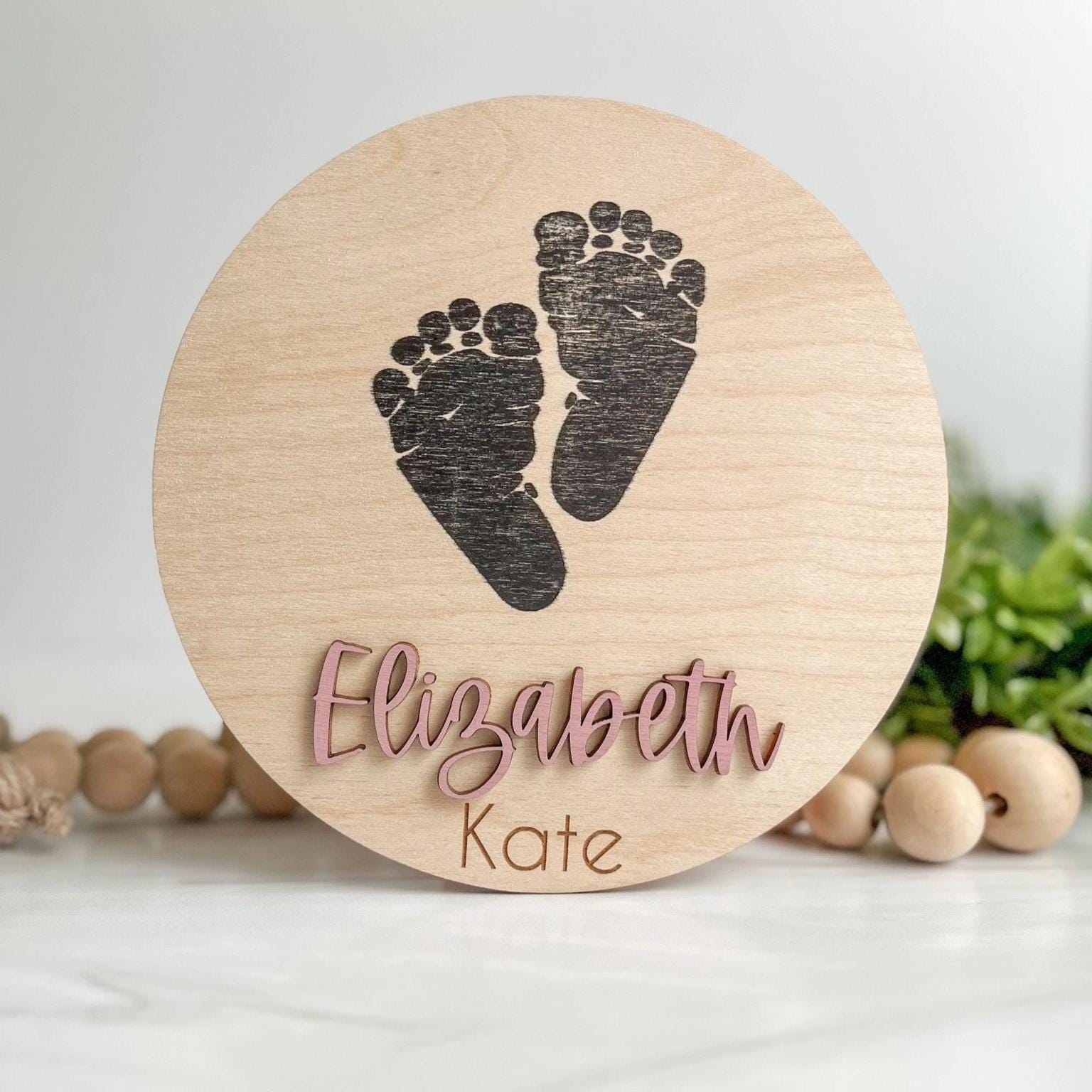 Spanish Baby Announcement Sign With Birth Stats | Matching Name Plate ...