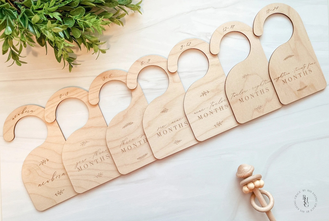 Minimalist Floral Baby Closet Dividers Wooden Closet Dividers Baby