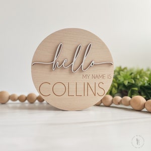Hello My Name is | Baby Name Announcement Sign |Baby Name Sign For Hospital | Baby Name Reveal | Personalized Baby Name Sign | Sign For Crib