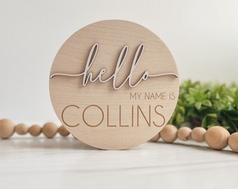 Hello My Name is | Baby Name Announcement Sign |Baby Name Sign For Hospital | Baby Name Reveal | Personalized Baby Name Sign | Sign For Crib