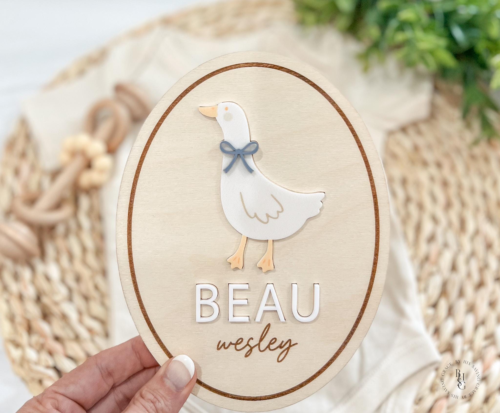 Silly Goose Birth Announcement Sign | Nameplate For New Baby | Birth Announcement Sign For Hospital | Sign For Newborn Photos | Baby Sign