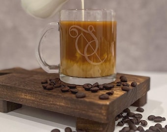 Your Logo Engraved On Glass Coffee Cup | Custom Gift | Customer Gift | Company Gift | Logo Coffee Cup | Coffee Cup With Custom Logo