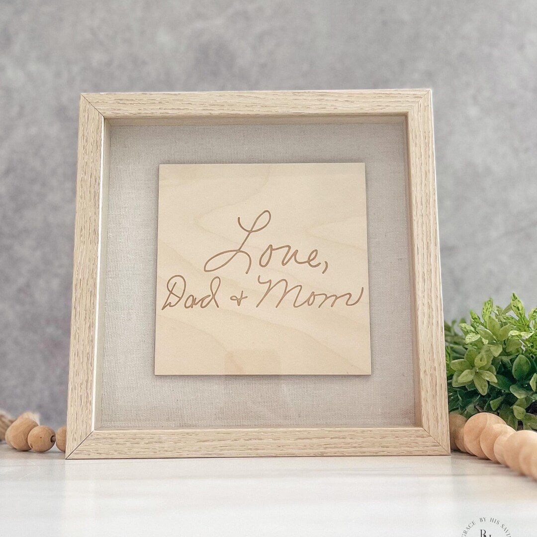 Signature Shadow Box Personalized Handwriting Shadow Box | Engraved Handwritten Gift ...