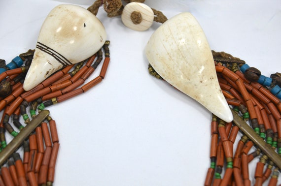 Authentic 1940s Naga Konyak Bead Necklace with Be… - image 4