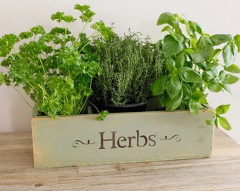 Herb Planter wooden planter window box herb garden herbs  Etsy