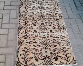 vintage area flower  rug runner, small Rug,