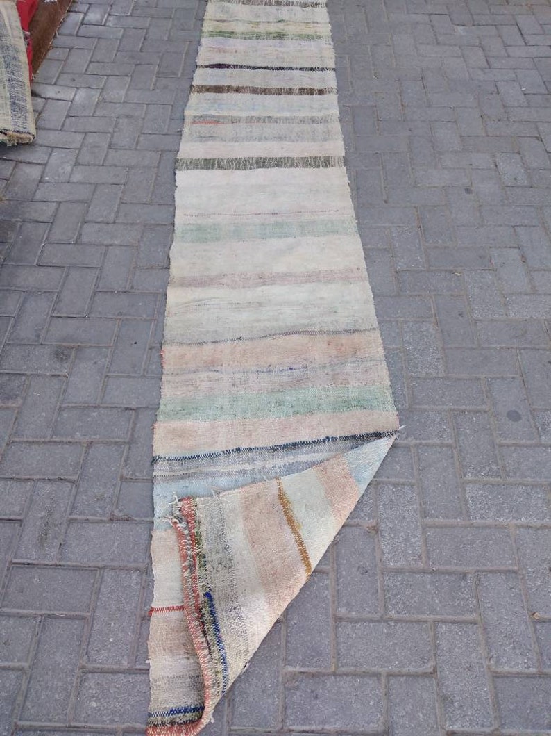 Vintage Narrow Handmade Rag Rug Runner 350x60cm/ft.11.48x2 - Etsy