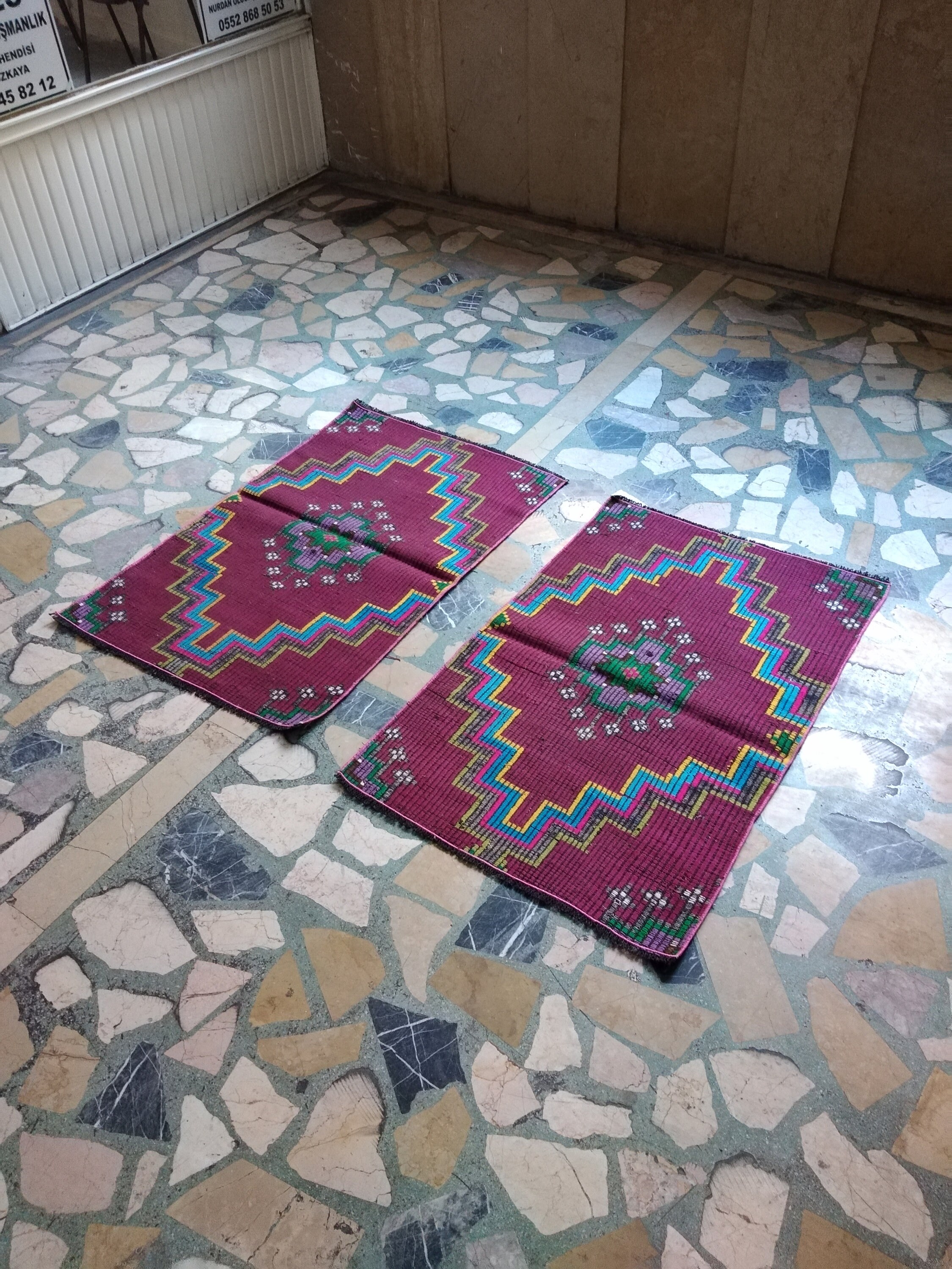 Vintage Twin Custom Rugs Turkish Small Rug,rug Pad, Ft3.28x2.2
