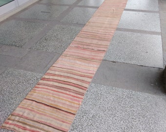 vintage Tappeto runner extra lungo kilim runners 26,2x2,1 piedi