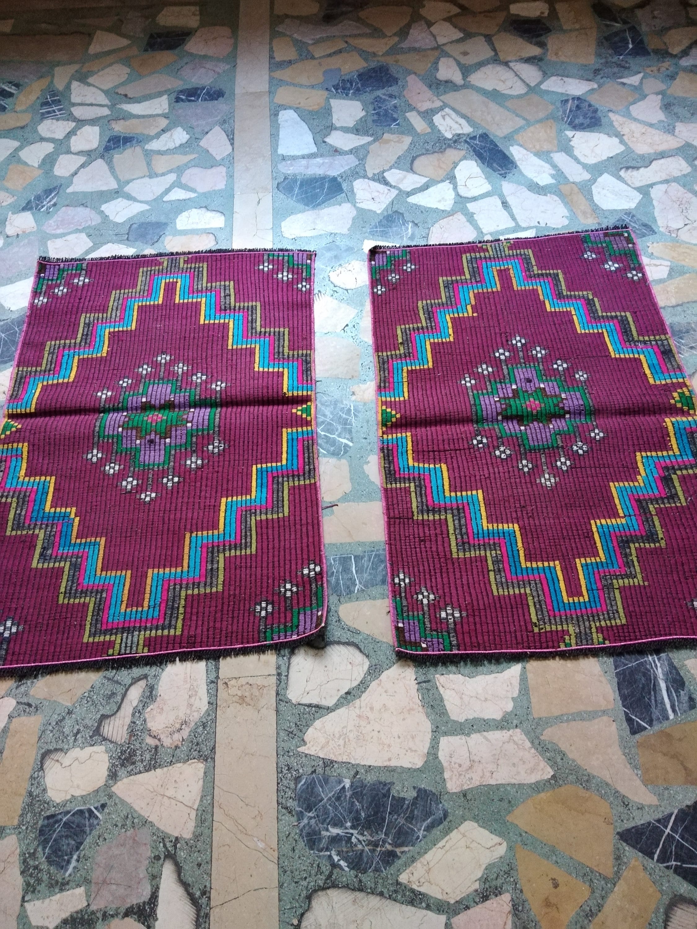 Vintage Twin Custom Rugs Turkish Small Rug,rug Pad, Ft3.28x2.2