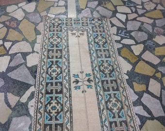 Wool turkish rug runner pure wool oushak runner rug patch runner 356x76cm Wool turkish rug runner pure wool oushak runner rug patch runner 356x76cm