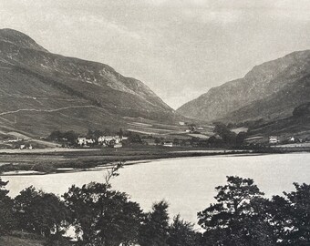 1882 Loch Earn and Glenogle Original Antique Print - Scotland - Mounted and Matted - Available Framed