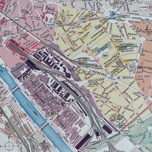 1898 Paris - Arrondissement Douzieme Originale antike Karte - Frankreich - Pariser Dekor - Stadtplan - montiert und mit Passepartout - gerahmt erhältlich