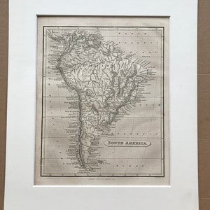 1840 Südamerika Original antike gravierte Enzyklopädie Illustration - Viktorianische Wanddekoration - Antike Karte - Gerahmt erhältlich