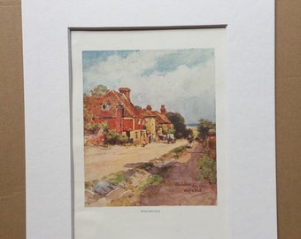 1913 Winchelsea Original Antique Print - Sussex - England - Mounted and Matted - Available Framed