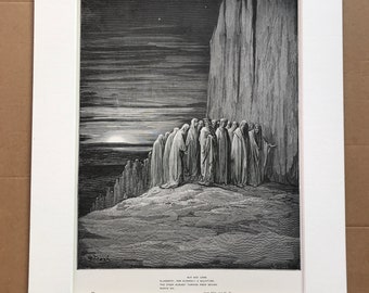 1880 Dante's Purgatory and Paradise Original Antique Gustave Dore Engraving - Dante Alighieri - Mounted and Matted - Available Framed