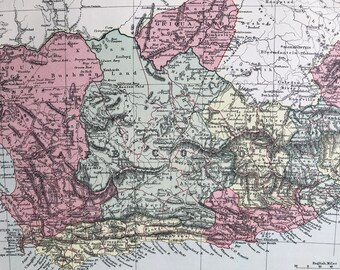 1875 Cape Colony Original Antique Map - South Africa - Vintage Wall Map - Available Framed