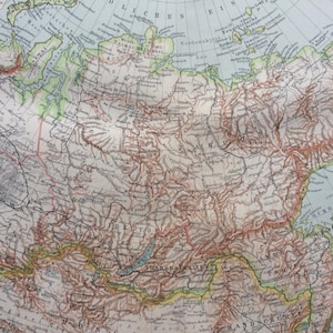 1897 Siberia Original Antique Map - Available Framed - Russia - Vintage Map