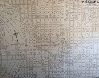 1937 Philadelphia (Central) Original Vintage City Plan Map - Pennsylvania - United States - Available Framed