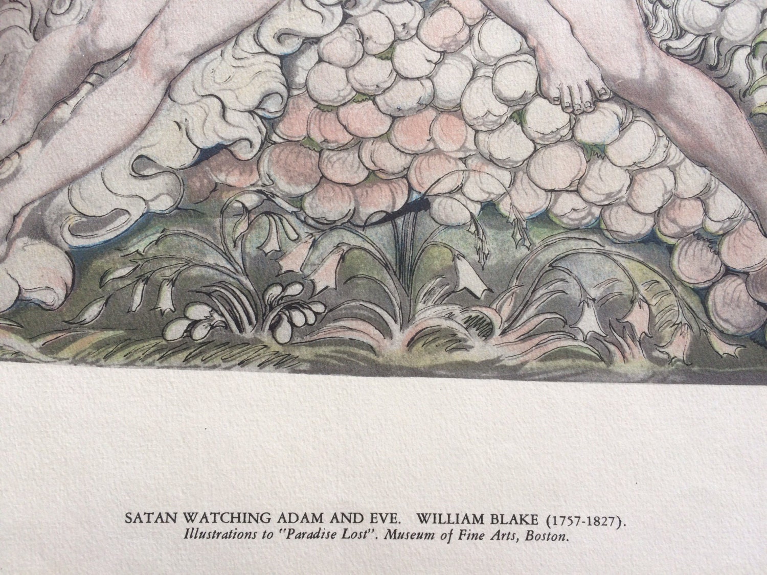 1947 satan watching adam and eve william blake illustration from