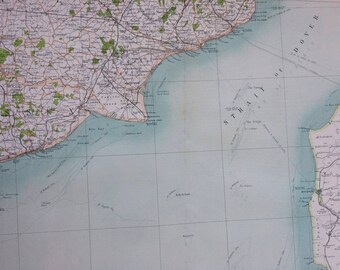 1898 Dover Large Original Antique Ordnance Survey Map - City Plan - England - Britain - Cartography - Gift Idea - Local History