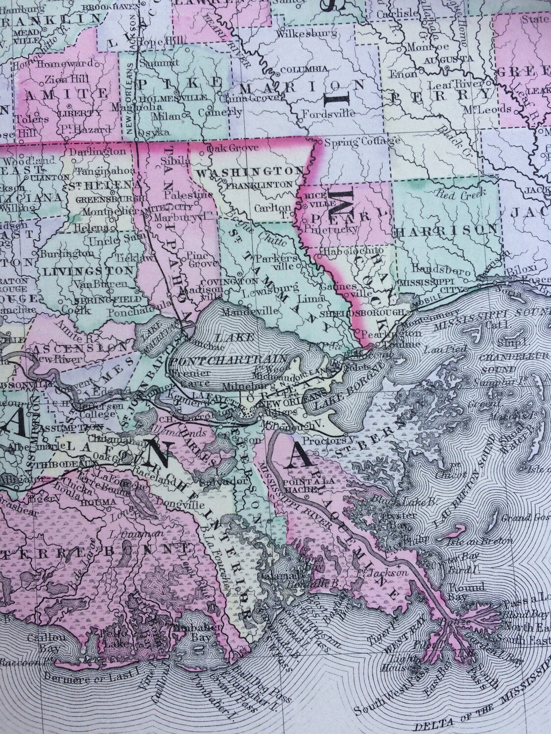 Arkansas Mississippi and Louisiana – The Old Map Gallery