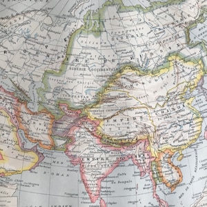 1897 Asia Original Antique Map - Mounted and Matted - Available Framed