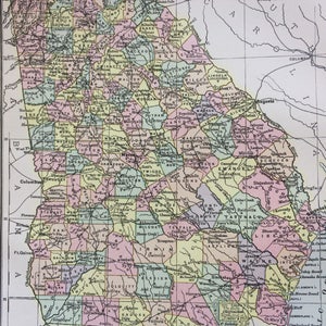 1875 Georgia Original antike Landkarte - GA - US Bundesstaat Karte - USA - Vintage Wandkarte - erhältlich verfilzt und gerahmt