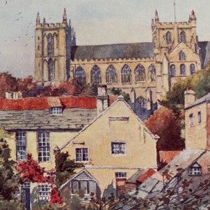1906 Ripon Minster from the South Original Antique Print- Yorkshire - Mounted and Matted - Available Framed