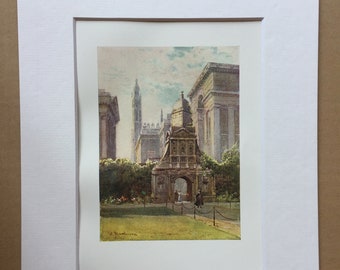 1907 The Gate of Honour, Caius College, Cambridge Original Antique Print - Cambridge University - Mounted and Matted - Available Framed