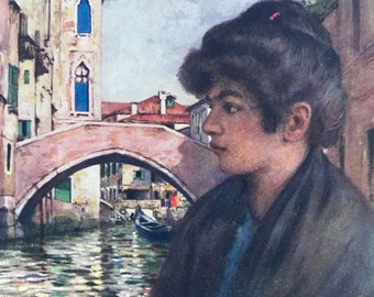 1904 Marietta Original Antique Print - Venice - Italy - Mounted and Matted - Available Framed