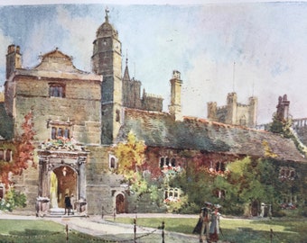 1907 The Gate of Virtue, Caius College, Cambridge Original Antique Print - Cambridge University - Mounted and Matted - Available Framed