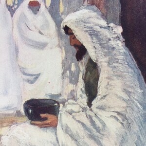 1904 A Blind Beggar - Morocco Original Antique Print - Moroccan Landscape - Morocco - Mounted and Matted - Available Framed