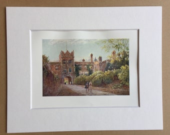 1907 Gateway of Jesus College, Cambridge University Original Antique Print - Mounted and Matted - Available Framed