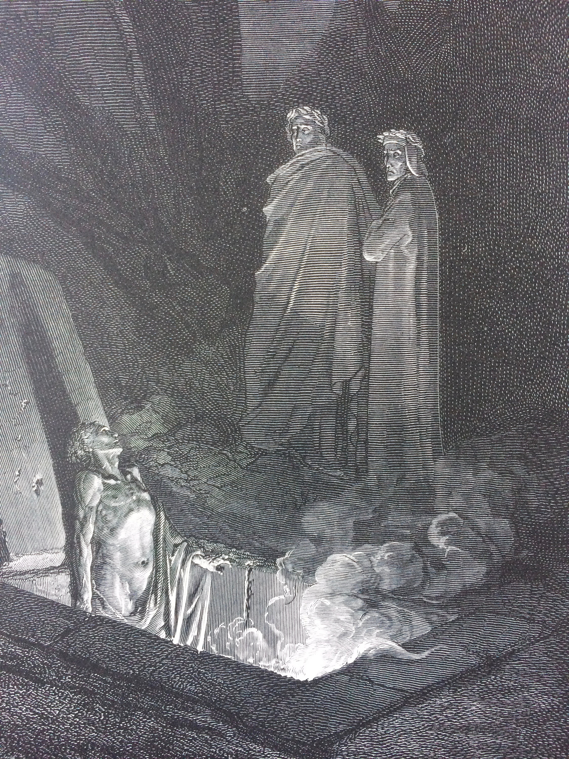 1870 Dante's Inferno Original Antique Gustave Dore Engraving - Mounted ...