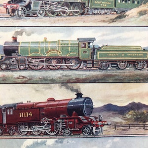 1940年代の英国鉄道オリジナルヴィンテージプリント - マウントおよびマット加工 - 列車 - サザン、グレート・ウェスタン - 額装可能