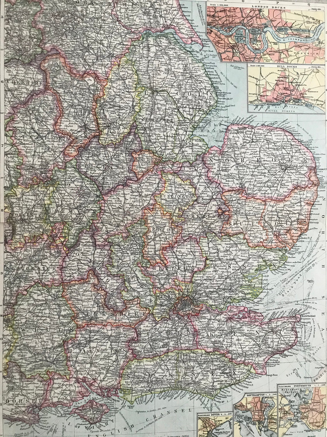 1903 The Home Counties & The East of England Original Antique  Etsy
