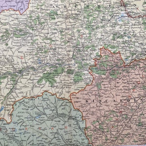 Carte ancienne originale d'Aberdeen, Kincardine, 1902 - Grande carte murale - Écosse