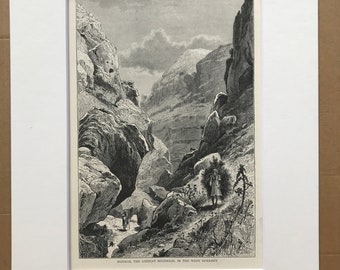 1880 Mukmas, The Ancient Michmash Original Antique Engraving - Mounted and Matted - Available Framed - Palestine - Israel