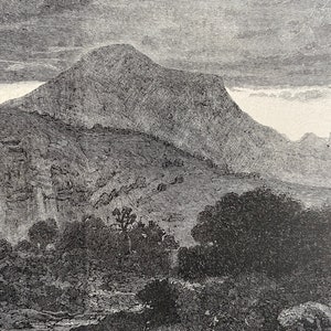 1880 Mount Hor Original Antique Print - Jordan - Mounted and Matted - Available Framed